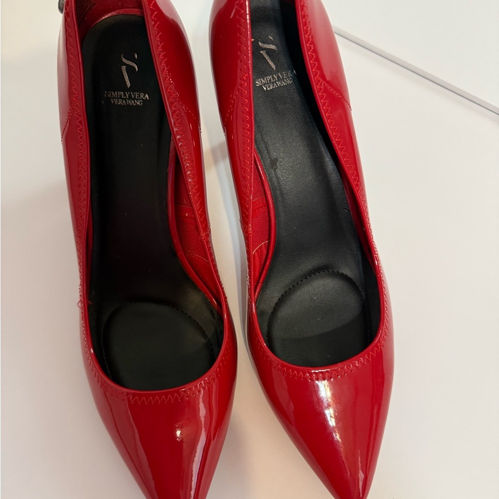 Vera Wang Red Patent Leather Heels